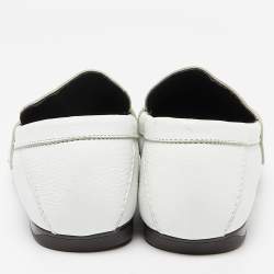 Versace White Leather Medusa Detail Slip On Loafers Size 43