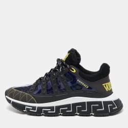 Versace Multicolor Leather and PVC Low Top Sneakers Size 45