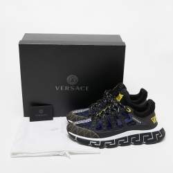 Versace Multicolor Leather and PVC Low Top Sneakers Size 45