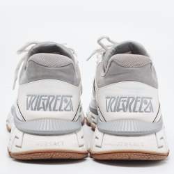 Versace White/Yellow Leather and Fabrice Low Top Sneakers Size 46