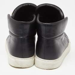 مملوكة مسبقًا Versace Black Leather Medusa High Top Sneakers Size 40