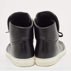 versace Black Leather Medusa High Top Sneakers Size 43