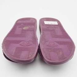 Versace Purple Rubber Medusa Slides Size 42