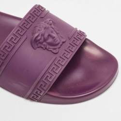 Versace Purple Rubber Medusa Slides Size 42