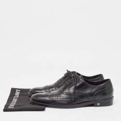 Versace Black Leather Lace Up Oxfords Size 42