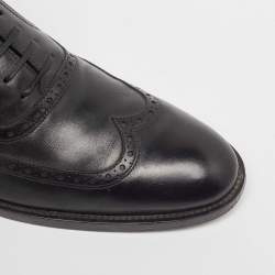 Versace Black Leather Lace Up Oxfords Size 42