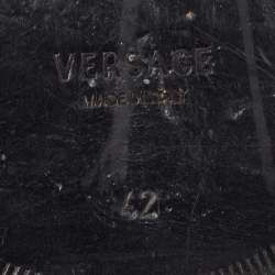 Versace Black Leather Lace Up Oxfords Size 42