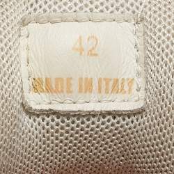 Versace White/Grey Mesh And Suede Chain Reaction Sneakers Size 42