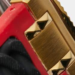 Pre Owned Versace Black Gold PVD Coated Stainless Steel Rubber Chain Reaction VEDY00319 Men's Wristwatch 45 mm