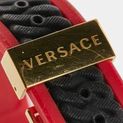 Pre Owned Versace Black Gold PVD Coated Stainless Steel Rubber Chain Reaction VEDY00319 Men's Wristwatch 45 mm