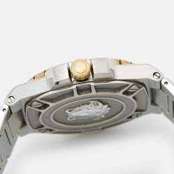 Pre Owned Versace Silver Two-Tone Stainless Steel Greca Reaction VE31 Men's Wristwatch 42 mm