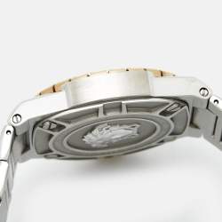 Pre Owned Versace Silver Two-Tone Stainless Steel Greca Reaction VE31 Men's Wristwatch 42 mm