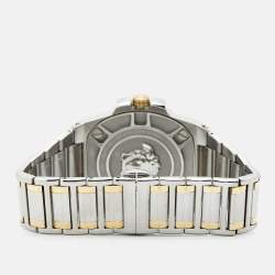 Pre Owned Versace Silver Two-Tone Stainless Steel Greca Reaction VE31 Men's Wristwatch 42 mm