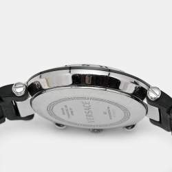 Versace Black Ceramic Stainless Steel Rubber Reve 92C Women's Wristwatch 40 mm