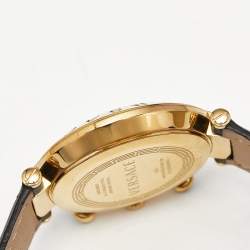 Versace Black Gold Plated Stainless Steel Embossed Leather Reve Q5C Men's Wristwatch 40 mm