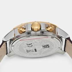Versace Blue Two-Tone Stainless Steel Leather VE2E00221 Men's Wristwatch 45 mm