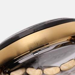 Pre Owned Versace Black Gold Plated Stainless Steel Hellenyium Men's Wristwatch 44 mm