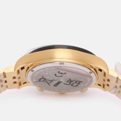Pre Owned Versace Black Gold Plated Stainless Steel Hellenyium Men's Wristwatch 44 mm