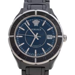 Versace Black Ceramic Stainless Steel DV One 02A Men's Wristwatch 40 mm