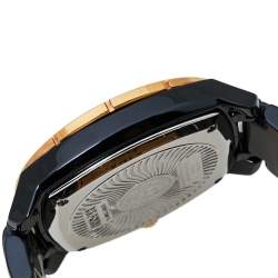 Versace Black Ceramic Gold Plated Stainless Steel Diamonds DV One Glamour 63Q Men's Wristwatch 41 mm
