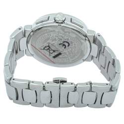 مملوكة مسبقًا Versace Silver & White Stainless Steel Mystique VFG Sport Men's Wristwatch 46 mm