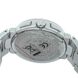 مملوكة مسبقًا Versace Silver & White Stainless Steel Mystique VFG Sport Men's Wristwatch 46 mm