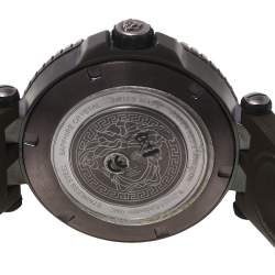 Pre Owned Versace Brown Ion Plated Stainless Steel Rubber V-Race VAK060010 Men's Wristwatch 46 mm