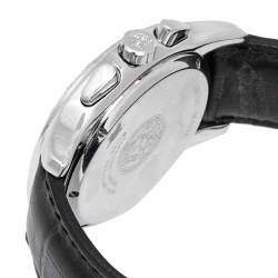 Versace Black Stainless Steel Leather ULC99 Men's Wristwatch 39 mm