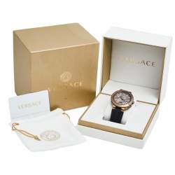 Versace Bronze PVD Plated Stainless Steel Rubber V-Extreme GMT VCN030017 Men's Wristwatch 46 mm