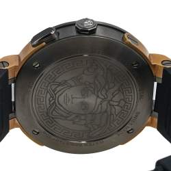Versace Bronze PVD Plated Stainless Steel Rubber V-Extreme GMT VCN030017 Men's Wristwatch 46 mm