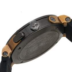 Versace Bronze PVD Plated Stainless Steel Rubber V-Extreme GMT VCN030017 Men's Wristwatch 46 mm