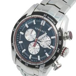 Versace Black Stainless Steel V-Ray VDB050015 Men's Wristwatch 44 mm