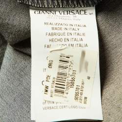 Versus Versace Black Cotton Logo Button Embellished Shirt M