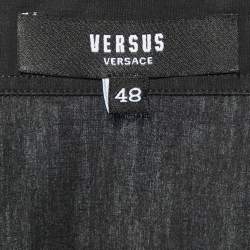 Versus Versace Black Tiger Print Cotton Button Front Shirt M