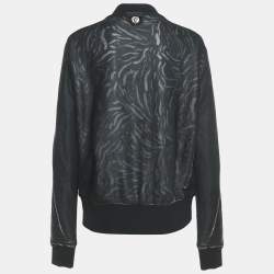 Versus Versace Black Mesh Zip-Up Jacket L