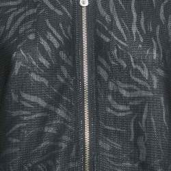 Versus Versace Black Mesh Zip-Up Jacket L