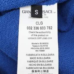 Pre Owned Versus Versace Blue Cotton Knit Logo Embroidered Sweatshirt S