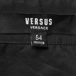 Pre Owned Versus Versace Black Cotton Lace Detail Shirt XXL