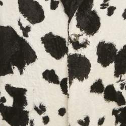 مملوكة مسبقًا Versus Gianni Versace White Cow Print Fur Blazer XS