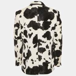مملوكة مسبقًا Versus Gianni Versace White Cow Print Fur Blazer XS