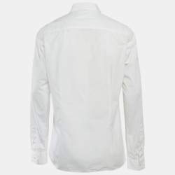 Pre Owned قميص فيرسوس فيرساتشي قطن أبيض مطبوع شعار الماركة مقاس كبير (لارج)