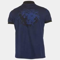 Pre Owned تي شيرت بولو فيرسوس فيرساتشي أزرق بيك مقاس متوسط (ميديم)