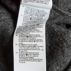 Pre Owned Versus Versace Grey Cotton Knit Logo Tape Zip Detail Hooded Jacket XL