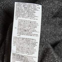 Pre Owned Versus Versace Grey Cotton Knit Logo Tape Zip Detail Hooded Jacket XL