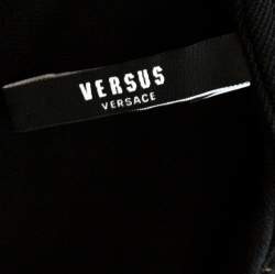 Pre Owned Versus Versace Black Cotton Pique Lion Head Logo Polo T Shirt L 