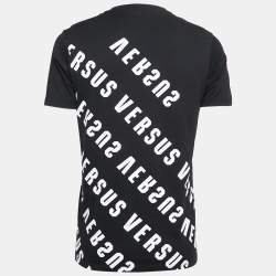 Versus Versace Black Logo Print Cotton Crew Neck T-Shirt S