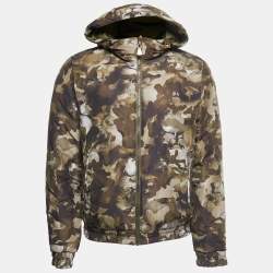 Versus Versace Green Quilted Synthetic Hooded Jacket S