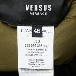 Versus Versace Green Quilted Synthetic Hooded Jacket S