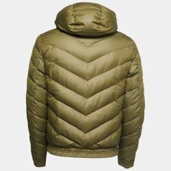 Versus Versace Green Quilted Synthetic Hooded Jacket S