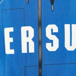 Pre Owned Versus Versace Color Block Logo Printed Cotton Knit Hoodie M